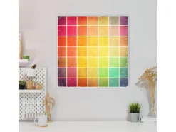 Banjado Magnettafel 50x50cm Magnetwand Weiß Aus Metall Magnetpinnwand Pinnwand Inkl. 4 Magnete Motiv Bunte Glasbausteine* Pinnwände