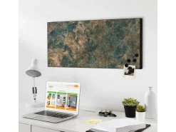Banjado Magnettafel 78x37cm Magnetwand Schwarz Aus Metall Magnetpinnwand Pinnwand Inkl. 4 Magnete Motiv Kupfer Patina* Pinnwände