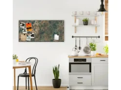 Banjado Magnettafel 78x37cm Magnetwand Schwarz Aus Metall Magnetpinnwand Pinnwand Inkl. 4 Magnete Motiv Kupfer Patina* Pinnwände