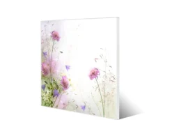 Banjado Magnettafel 50x50cm Magnetwand Weiß Aus Metall Magnetpinnwand Pinnwand Inkl. 4 Magnete Motiv Glitzernde Wiese* Pinnwände