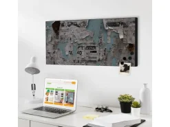 Banjado Magnettafel 78x37cm Magnetwand Schwarz Aus Metall Magnetpinnwand Pinnwand Inkl. 4 Magnete Motiv Wand Mit Zeitungen* Pinnwände