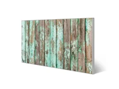 Banjado Magnettafel 78x37cm Magnetwand Silber Aus Metall Magnetpinnwand Pinnwand Inkl. 4 Magnete Motiv Verwittertes Holz* Pinnwände