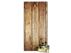 Banjado Magnettafel 37x78cm Magnetwand Schwarz Aus Metall Magnetpinnwand Pinnwand Inkl. 4 Magnete Motiv Geöltes Holz* Wanddekoration|Pinnwände