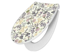 Banjado Premium Toilettendeckel Mit Absenkautomatik WC-Sitz Soft Close Hygienischer Klodeckel Duroplast Mit Motiv Florale Tapete* Tapezierzubehör