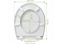 Banjado Premium Toilettendeckel Mit Absenkautomatik WC-Sitz Soft Close Hygienischer Klodeckel Duroplast Mit Motiv Florale Tapete* Tapezierzubehör