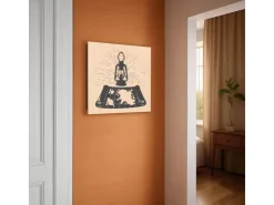 Banjado Schlüsselkasten Holz 30x30cm Schwarz Scharnier Rechts 50 Haken Design Schlüsselbox Motiv Entdecker-Laterne* Laternen