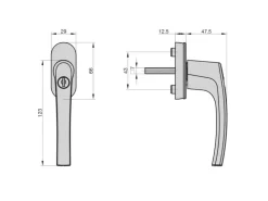 Basi - Fenstergriff - FG 503 - Abschließbar - 2er Set - inkl. 1 Schlüssel je Fenstergriff - Gleichschließend - - 2X7553-0000* Stifte