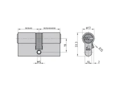 Basi - V55 - Profil-Doppelzylinder - 35/40 mm - Verschiedenschließend* Stifte