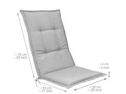 Beautissu Base HL Hochlehner 120x50x6cm* Kissen