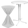 Beautissu Sylt Stehtisch Ø 70cm Weiß mit Giulia Stehtischhusse Ø 70cm Weiß* Tische