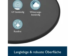 Beautissu Sylt Stehtisch Ø 80cm Grau mit Premium Stehtischhusse Ø 80cm* Tische