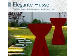 Beautissu Sylt Stehtisch Ø 80cm Grau mit Premium Stehtischhusse Ø 80cm* Tische