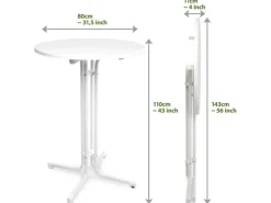 Beautissu Sylt Stehtisch Ø 80 cm