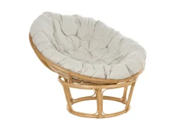 Beliani Gartenstuhl Naturfarben Beige 110x110x77* Kissen|Stühle