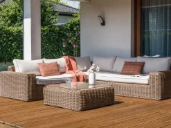 Beliani Lounge Set PALERMO Hellbraun* Kissenbezüge