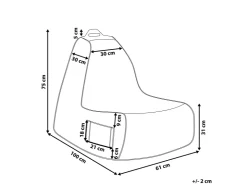 Beliani Sitzsack SIESTA Schwarz 100x61x75* Sitzsäcke