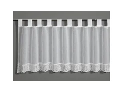 Bennetti Bistrogardine Naturoptik mit Häkelspitze Weiß 48 x 140 cm* Vitrinen