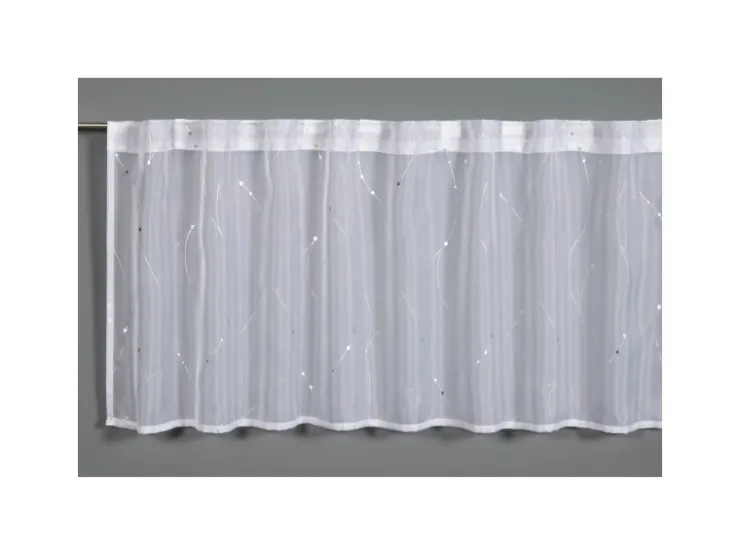 Bennetti Bistrogardine Voile mit Silberdruck Weiß 45 x 140 cm* Vitrinen