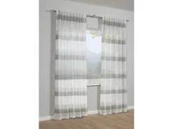 Bennetti Schal mit Gardinenband Etamine Grau 245 x 140 cm