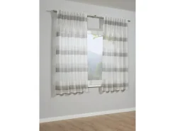Bennetti Schal mit Gardinenband Etamine Grau 245 x 140 cm