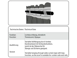 Bennetti Schal mit Gardinenband Etamine Grau 245 x 140 cm