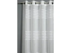 Bennetti Schal mit Ösen Etamine 3-D Streifen Weiß 140 x 245 cm* Türvorhänge