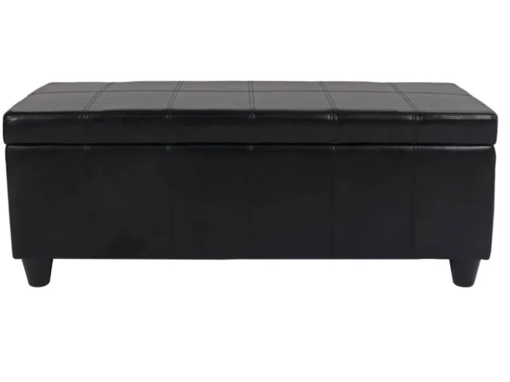 BERLINLODGE Aufbewahrungs-Truhe Sitzbank Lars 45x112x45cm Leder & Kunstleder