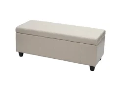 BERLINLODGE Aufbewahrungs-Truhe Lars 45x114x45cm Kunstleder* Aufbewahrung