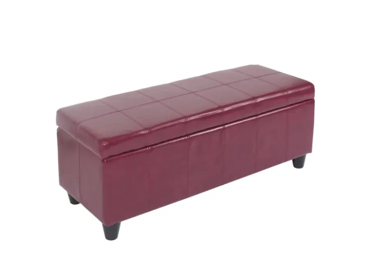 BERLINLODGE Aufbewahrungs-Truhe Sitzbank Lars 45x112x45cm Leder & Kunstleder* Aufbewahrung