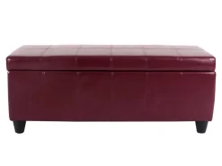 BERLINLODGE Aufbewahrungs-Truhe Sitzbank Lars 45x112x45cm Leder & Kunstleder* Aufbewahrung