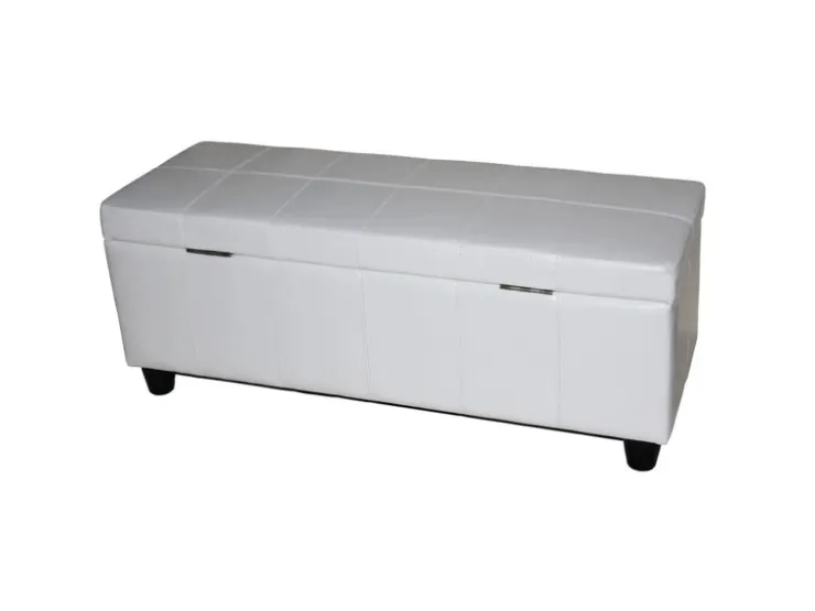 BERLINLODGE Aufbewahrungs-Truhe Sitzbank Lars 45x112x45cm Leder & Kunstleder* Aufbewahrung