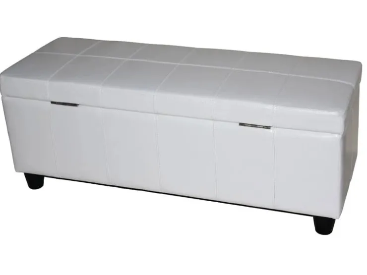 BERLINLODGE Aufbewahrungs-Truhe Sitzbank Lars 45x112x45cm Leder & Kunstleder* Aufbewahrung