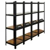 BERLINLODGE 4er Wohnregal Ragnar Set HxBxT 150x45x45cm Fachlast 100kg Vintagebraun-Schwarz* Regalsysteme