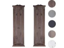 BERLINLODGE Garderobe 2er-Set 109x28x5,5cm Wandhaken Holz Lackiert* Garderoben
