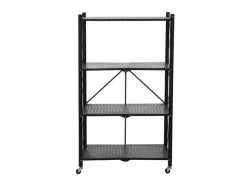 BERLINLODGE KLAP Klappbares Regal Auf Rollen HxBxT 127 x 72 x 34 cm 4 Ebenen Belastbarkeit 200kg Wohnregal* Regale Schwarz