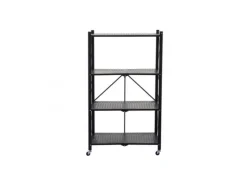 BERLINLODGE KLAP Klappbares Regal Auf Rollen HxBxT 127 x 72 x 34 cm 4 Ebenen Belastbarkeit 200kg Wohnregal* Regale Schwarz