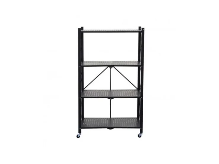 BERLINLODGE KLAP Klappbares Regal Auf Rollen HxBxT 127 x 72 x 34 cm 4 Ebenen Belastbarkeit 200kg Wohnregal* Regale Schwarz
