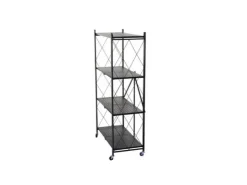 BERLINLODGE KLAP Klappbares Regal Auf Rollen HxBxT 127 x 72 x 34 cm 4 Ebenen Belastbarkeit 200kg Wohnregal* Regale Schwarz
