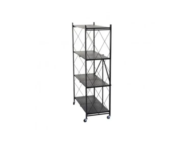 BERLINLODGE KLAP Klappbares Regal Auf Rollen HxBxT 127 x 72 x 34 cm 4 Ebenen Belastbarkeit 200kg Wohnregal* Regale Schwarz