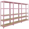 BERLINLODGE Mega Deal 3x Wohnregal PINK LADY HxBxT 180x90x40cm Fachlast 175kg 5 Ebenen Pink Bücherregal Standregal Büroregal* Büroregale