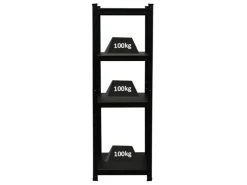 BERLINLODGE Mega Deal 5x Wohnregal Ragnar HxBxT 150x45x45cm Fachlast 100kg Matt Shwarz Bücherregal Standregal Büroregal für Wohnzimmer* Büroregale