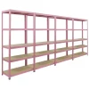 BERLINLODGE Mega Deal 4x Wohnregal PINK LADY HxBxT 180x90x40cm Fachlast 175kg 5 Ebenen Pink Bücherregal Standregal Büroregal* Büroregale