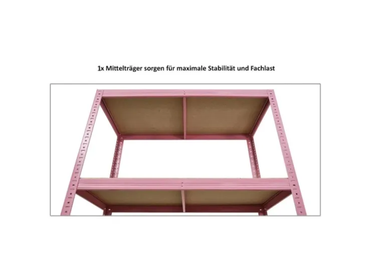 BERLINLODGE Mega Deal 2x Wohnregal PINK LADY HxBxT 180x90x40cm Fachlast 175kg 5 Ebenen Pink Bücherregal Standregal Büroregal