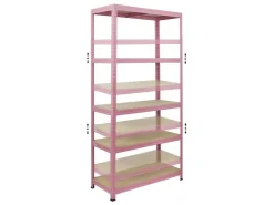 BERLINLODGE Mega Deal 2x Wohnregal PINK LADY HxBxT 180x90x40cm Fachlast 175kg 5 Ebenen Pink Bücherregal Standregal Büroregal
