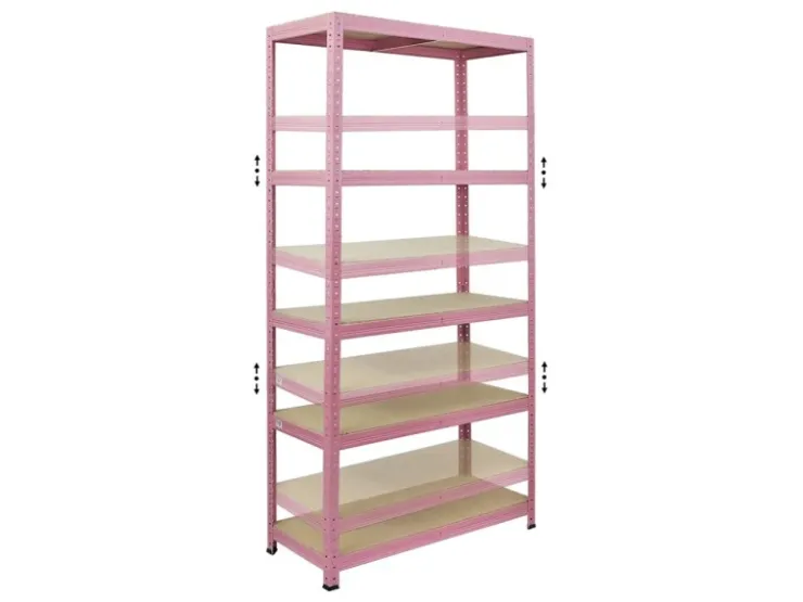 BERLINLODGE Mega Deal 2x Wohnregal PINK LADY HxBxT 180x90x40cm Fachlast 175kg 5 Ebenen Pink Bücherregal Standregal Büroregal