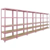 BERLINLODGE Mega Deal 5x Wohnregal PINK LADY HxBxT 180x90x40cm Fachlast 175kg 5 Ebenen Pink Bücherregal Standregal Büroregal* Büroregale