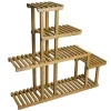 BERLINLODGE Pflanzregal HxBxT 95x105x25cm 5 Ablagen Outdoor Tanne Holz Blumentreppe Standregal Regal Blumenständer