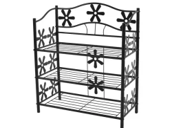 BERLINLODGE Regal Metall Bücherregal Schuhregal Standregal HxBxT 70x60x30cm 3 Böden Höhe 70cm* Regale Schwarz|Bücherregale