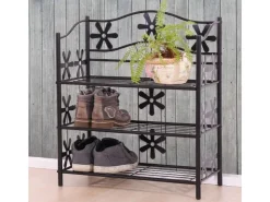 BERLINLODGE Regal Metall Bücherregal Schuhregal Standregal HxBxT 70x60x30cm 3 Böden Höhe 70cm* Regale Schwarz|Bücherregale