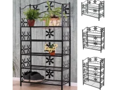 BERLINLODGE Regal Metall Bücherregal Schuhregal Standregal HxBxT 70x60x30cm 3 Böden Höhe 70cm* Regale Schwarz|Bücherregale
